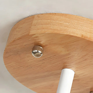 ZOWALA - Natural Wood Ring Globe Glass Semi-Flush Mount Light Image - 11