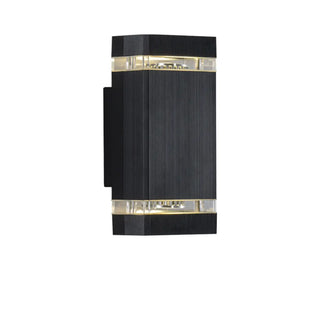 ZOWALA - Simple Rectangle Black Glass Outdoor Wall Light 2 Bulbs Image - 10