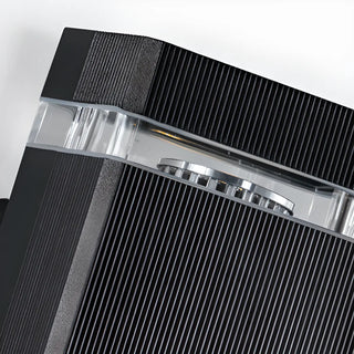 ZOWALA - Simple Rectangle Black Glass Outdoor Wall Light 2 Bulbs Image - 14