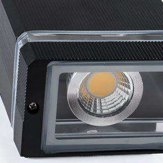 ZOWALA - Simple Rectangle Black Glass Outdoor Wall Light 2 Bulbs Image - 15