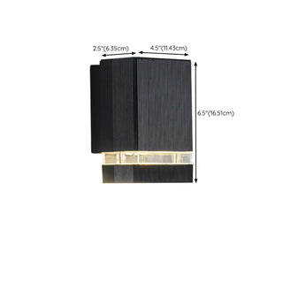 ZOWALA - Simple Rectangle Black Glass Outdoor Wall Light 2 Bulbs Image - 17