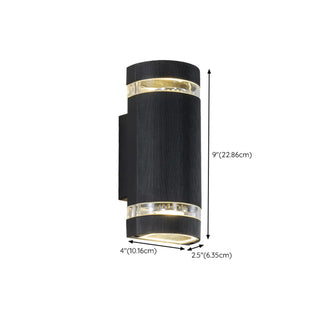 ZOWALA - Simple Rectangle Black Glass Outdoor Wall Light 2 Bulbs Image - 18