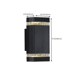 ZOWALA - Simple Rectangle Black Glass Outdoor Wall Light 2 Bulbs Image - 19