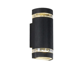 ZOWALA - Simple Rectangle Black Glass Outdoor Wall Light 2 Bulbs Image - 6