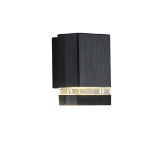 ZOWALA - Simple Rectangle Black Glass Outdoor Wall Light 2 Bulbs Image - 7