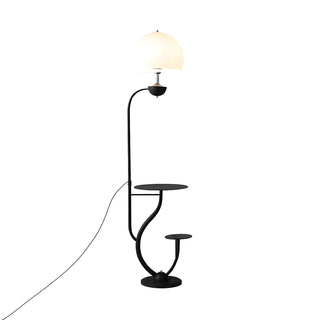 Black Globe Modern Arc Floor Lamp with Side Table Zawala Image - 9