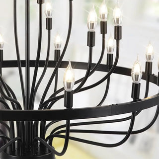 ZOWALA - Black Alloy Strip Candelabra Chandelier Image - 11