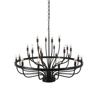 ZOWALA - Black Alloy Strip Candelabra Chandelier Image - 17