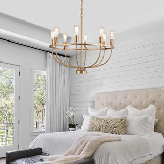 ZOWALA - Black Alloy Strip Candelabra Chandelier Image - 24