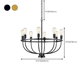 ZOWALA - Black Alloy Strip Candelabra Chandelier #size