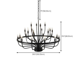 ZOWALA - Black Alloy Strip Candelabra Chandelier Image - 29