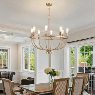 ZOWALA - Black Alloy Strip Candelabra Chandelier Image - 3