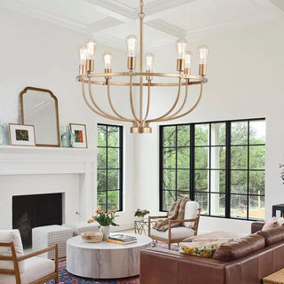 ZOWALA - Black Alloy Strip Candelabra Chandelier Image - 4