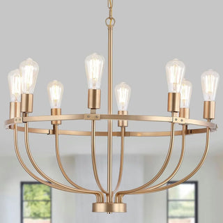 ZOWALA - Black Alloy Strip Candelabra Chandelier Image - 8