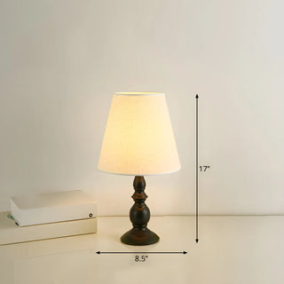 Simple Barrel Fabric Shade Art Conical Base Table Lamp Zawala Image - 7