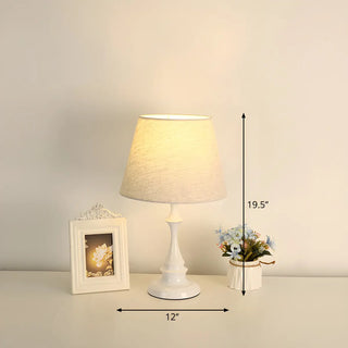 Simple Barrel Fabric Shade Art Conical Base Table Lamp Zawala Image - 8