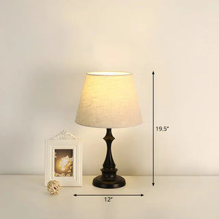 Simple Barrel Fabric Shade Art Conical Base Table Lamp Zawala Image - 9