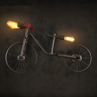 ZOWALA - Black Bicycle 3-Light Edison Bulb Chandelier Image - 2