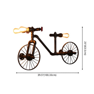 ZOWALA - Black Bicycle 3-Light Edison Bulb Chandelier #size