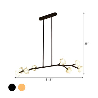 ZOWALA - Black Branch Crystal Flower Island Light #size