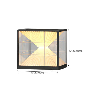 ZOWALA - Black Clear Cube LED Outdoor Post Light Image - 18