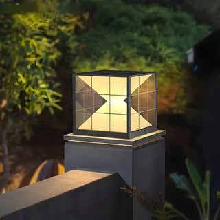 ZOWALA - Black Clear Cube LED Outdoor Post Light Image - 4