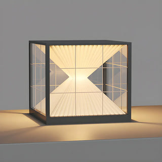 ZOWALA - Black Clear Cube LED Outdoor Post Light Image - 5