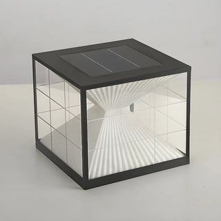 ZOWALA - Black Clear Cube LED Outdoor Post Light Image - 6