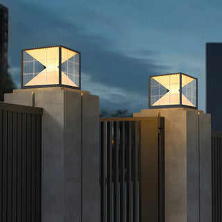 ZOWALA - Black Clear Cube LED Outdoor Post Light Image - 7