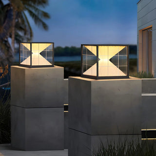 ZOWALA - Black Clear Cube LED Outdoor Post Light Image - 8