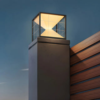 ZOWALA - Black Clear Cube LED Outdoor Post Light Image - 9