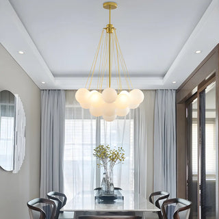 ZOWALA - Cluster White Glass Dining Room Black Bubble Chandelier Image - 2