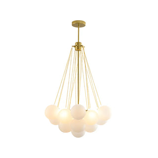 ZOWALA - Cluster White Glass Dining Room Black Bubble Chandelier Image - 7