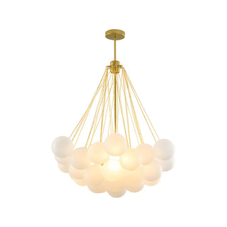 ZOWALA - Cluster White Glass Dining Room Black Bubble Chandelier Image - 8