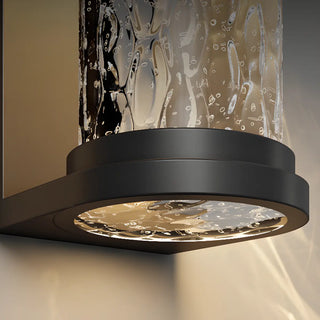 Fashion Column Glass Steel Outdoor Wall Lamp Black Zawala Image - 10