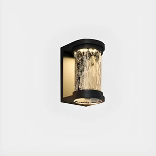 Fashion Column Glass Steel Outdoor Wall Lamp Black Zawala Image - 8