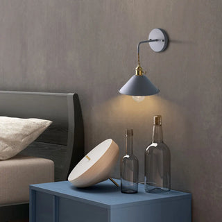 ZOWALA - Grey Cone Minimalist Bedside LED Wall Light Image - 2