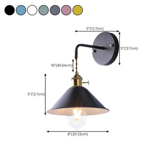 ZOWALA - Grey Cone Minimalist Bedside LED Wall Light #size
