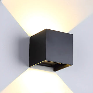 ZOWALA - Modern Black Up Down Outdoor Cube Wall Sconce Image - 1