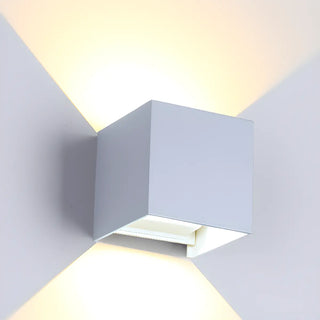 ZOWALA - Modern Black Up Down Outdoor Cube Wall Sconce Image - 13