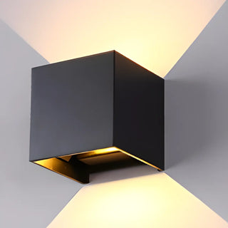 ZOWALA - Modern Black Up Down Outdoor Cube Wall Sconce Image - 17