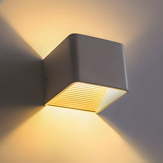 ZOWALA - Modern Black Up Down Outdoor Cube Wall Sconce Image - 18