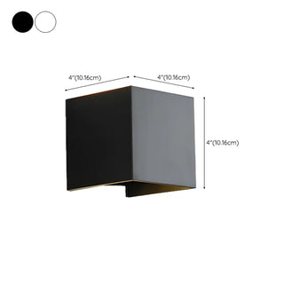 ZOWALA - Modern Black Up Down Outdoor Cube Wall Sconce #size