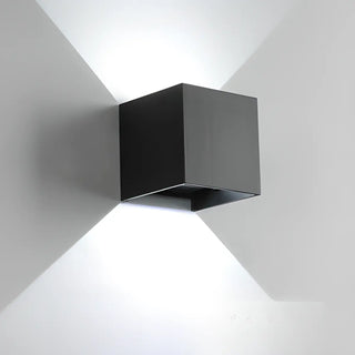 ZOWALA - Modern Black Up Down Outdoor Cube Wall Sconce Image - 4