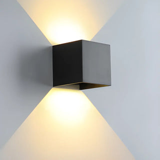 ZOWALA - Modern Black Up Down Outdoor Cube Wall Sconce Image - 5