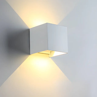 ZOWALA - Modern Black Up Down Outdoor Cube Wall Sconce Image - 9