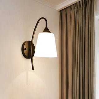 ZOWALA - Contemporary Curved Arm Black Metal Vanity Light Image - 1