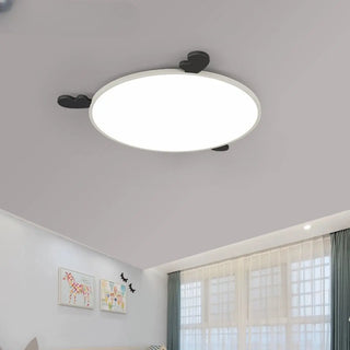 Modern Round Black Antlers Dimmable Flush Mount Light Zawala Image - 1