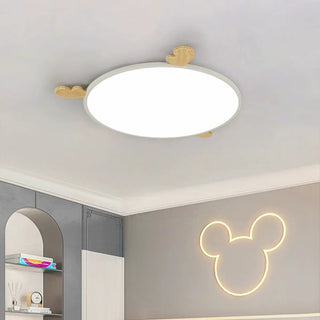 Modern Round Black Antlers Dimmable Flush Mount Light Zawala Image - 2