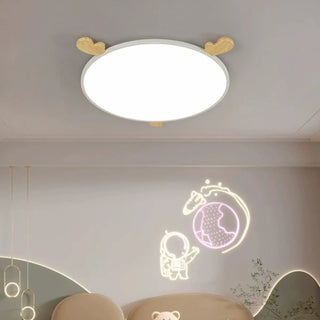 Modern Round Black Antlers Dimmable Flush Mount Light Zawala Image - 3
